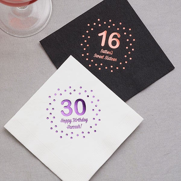 Birthday Confetti Personalized Cocktail Napkins - 27980D