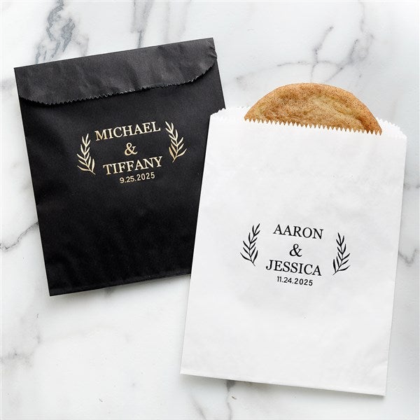 Wedding Laurel Personalized Wedding Favor Bags - 27995D
