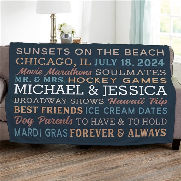 Relationship Memories Personalized Couples Blankets - 28024
