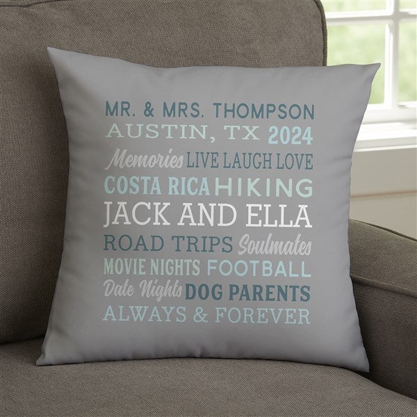 Relationship Memories Personalized Couples Throw Pillows - 28025