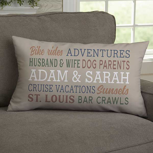 Relationship Memories Personalized Couples Throw Pillows - 28025