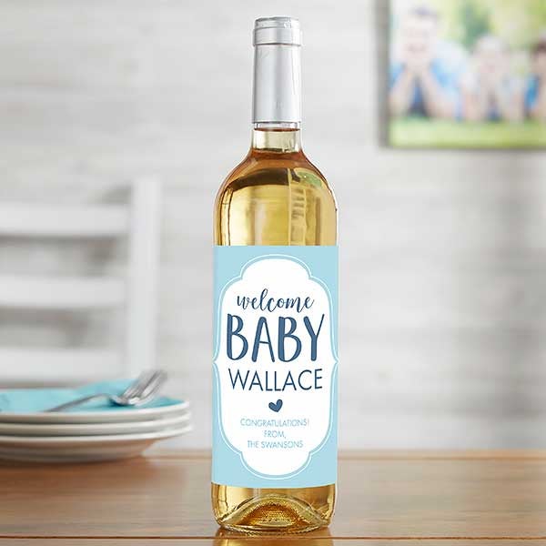 It's A Boy! Personalized New Baby Wine Bottle Label - 28079