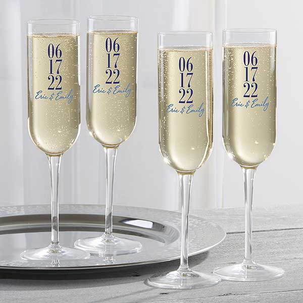 Personalised Engraved Champagne Glasses Wedding Anniversary hen do/set of 2 