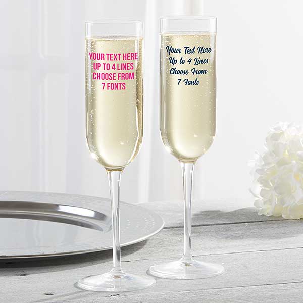 Any Message Personalized Champagne Flutes - 28088