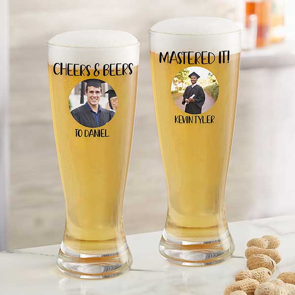 Graduation Photo Personalized Beer Glasses - 28098
