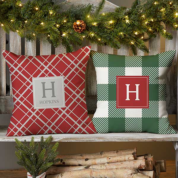 Holiday Custom Pattern Personalized Outdoor Throw Pillows - 28119