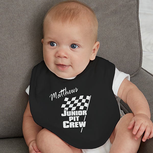 Pit Crew Personalized Racing Baby Bibs