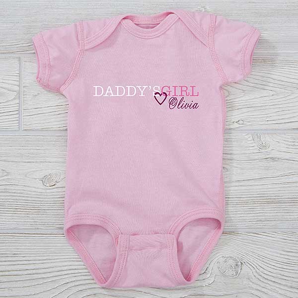Daddys Little Girl Embroidered Baby Romper Babygrow Gift Personalised Daughter 