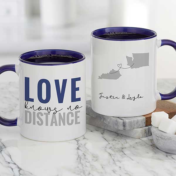 Love Knows No Distance Personalized Coffee Mugs - 28157