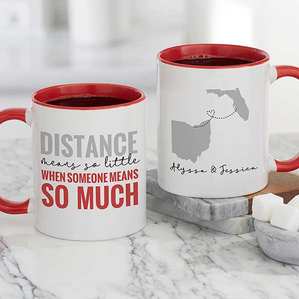 Love Knows No Distance Personalized Coffee Mugs - 28157