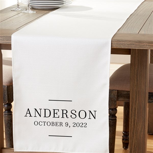 Established Name Personalized Wedding Table Runner 16x60