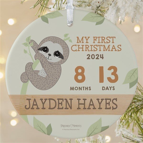 Precious Moments Precious Earth Baby's First Christmas Personalized Ornament - 28179