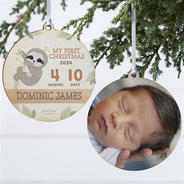 Precious Moments Precious Earth Baby's First Christmas Personalized Ornament - 28179