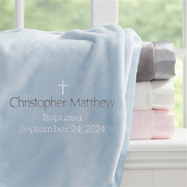 Christening Custom Embroidered Baby Blankets - 28181