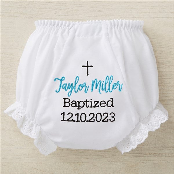 Christening Day Personalized Baby Name Embroidered Diaper Cover