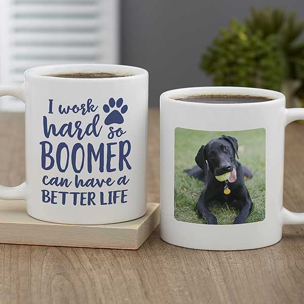 I Work Hard So My Dog... Personalized Coffee Mugs - 28214