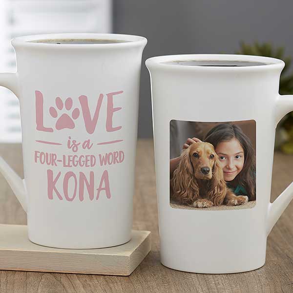 Love is a Four-Legged Word Personalized Coffee Mugs - 28215