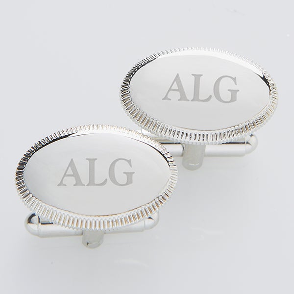Personalized Silver Cufflinks - Monogram Elite Collection - 2822