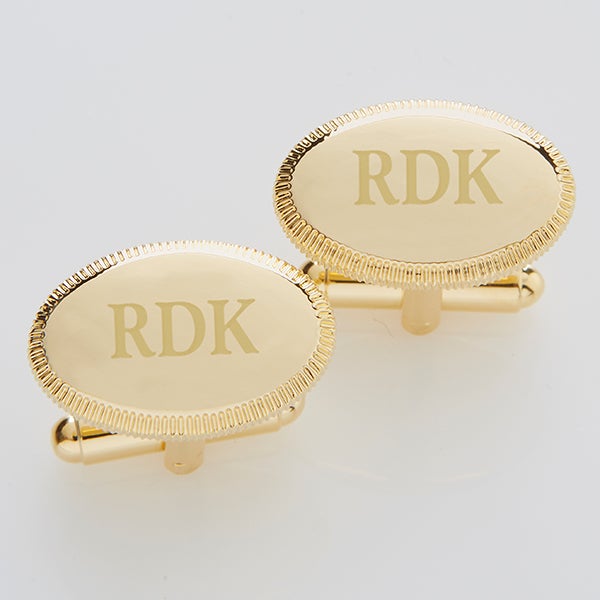 Personalized Gold Cufflinks - Monogram Elite Collection - 2823