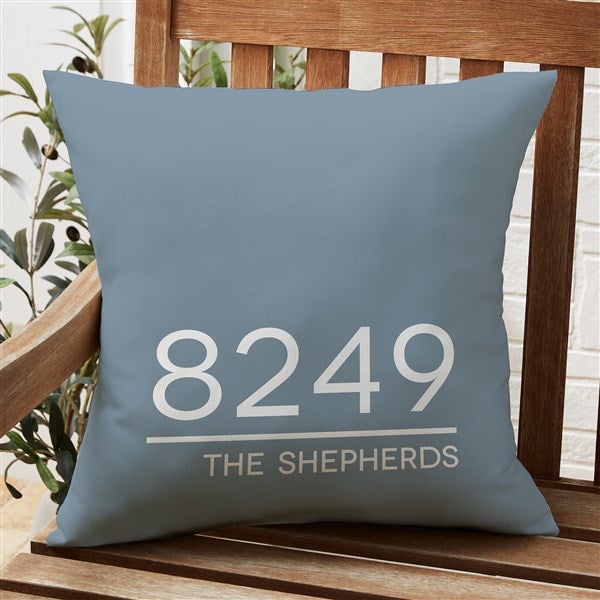 Home Address Personalized Outdoor Throw Pillows - 28234