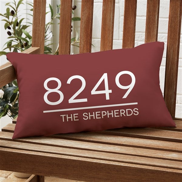 Home Address Personalized Outdoor Throw Pillows - 28234