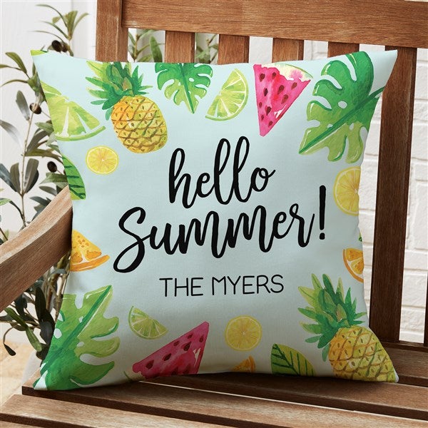 Tropical Fruit Personalized 16-inch Outdoor Throw Pillow - 28236