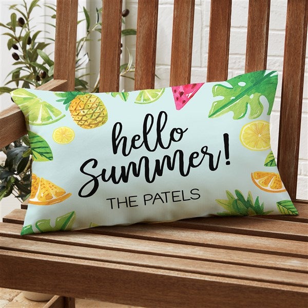 Tropical Fruit Personalized 16-inch Outdoor Throw Pillow - 28236