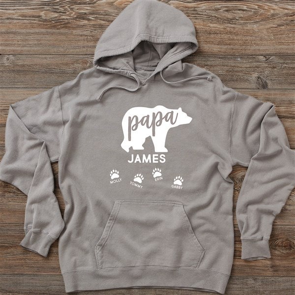Papa Bear Personalized Hanes Adult ComfortWash Hoodie