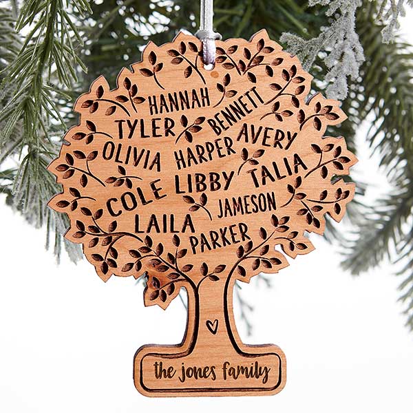 Family Tree Of Life Personalized Wood Ornaments