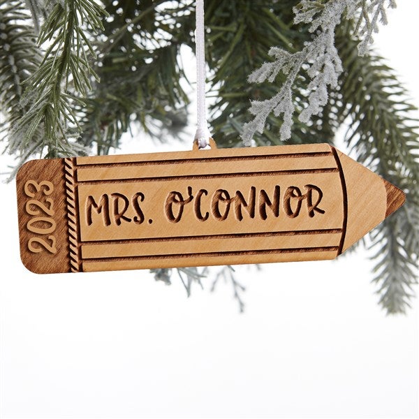 Wood Pencil Personalized Teacher Ornaments - 28329