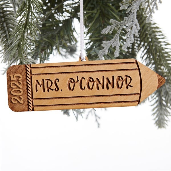 Wood Pencil Personalized Teacher Ornaments - 28329