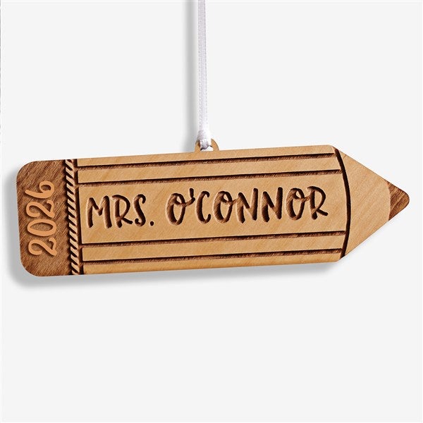 Wood Pencil Personalized Teacher Ornaments - 28329