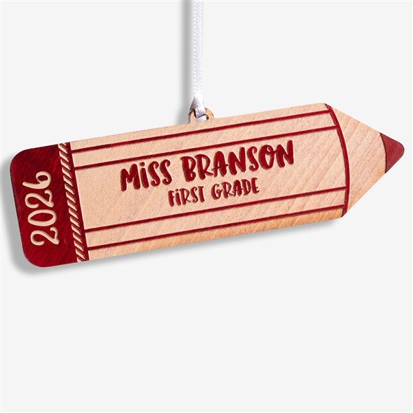 Wood Pencil Personalized Teacher Ornaments - 28329