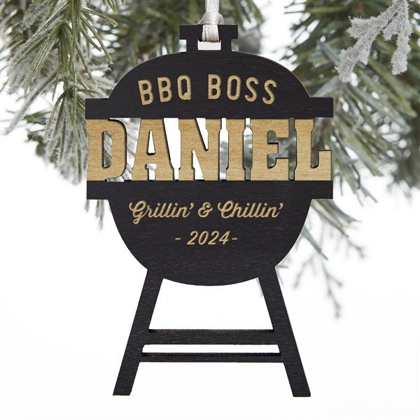 BBQ Boss Grill Engraved Wood Ornaments - 28331