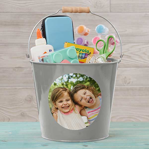 Personalized Photo Metal Bucket for Kids - 28341