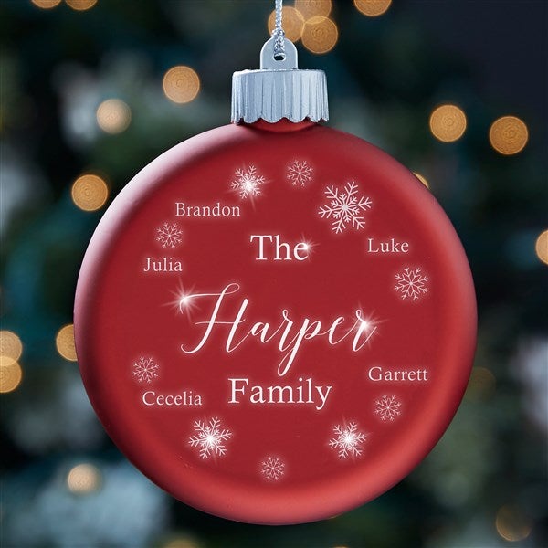Winter Cheer Personalized LED Red Glass Ornament - 28351