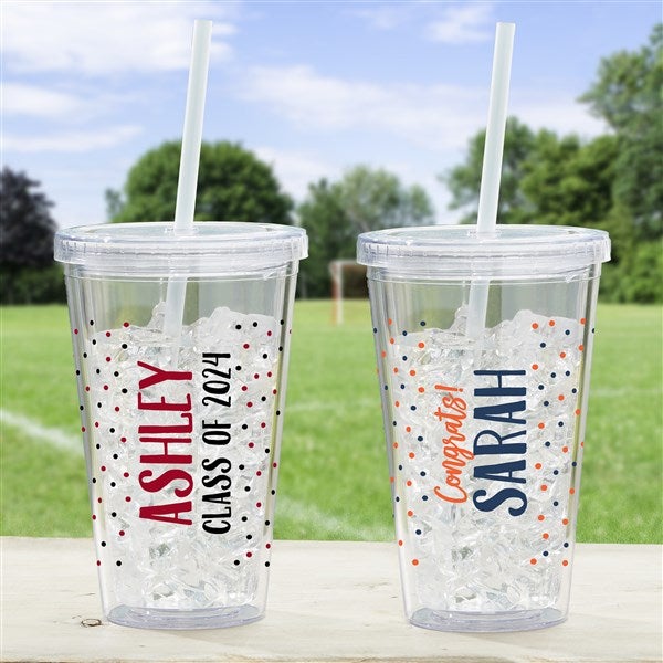 Graduation Message Personalized Acrylic Insulated Tumbler - 28353