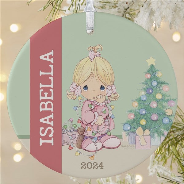 Precious Moments All Is Bright Personalized Girl Ornaments - 28356