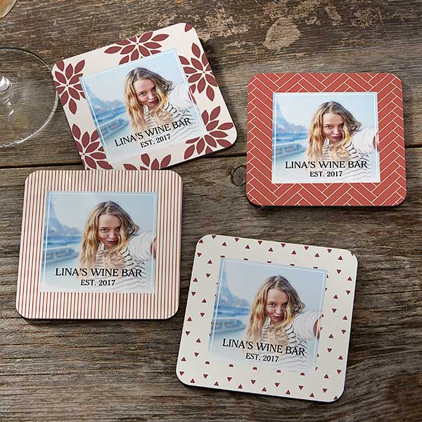 For Her Custom Pattern Personalized Photo Coasters - 28375