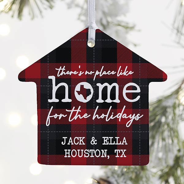 No Place Like Home Personalized House State Ornaments - 28379