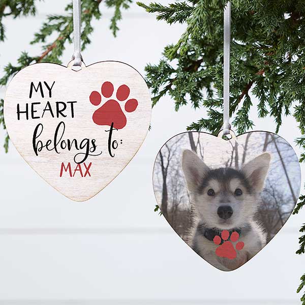 My Heart Belongs To Personalized Pet Heart Ornaments - 28386