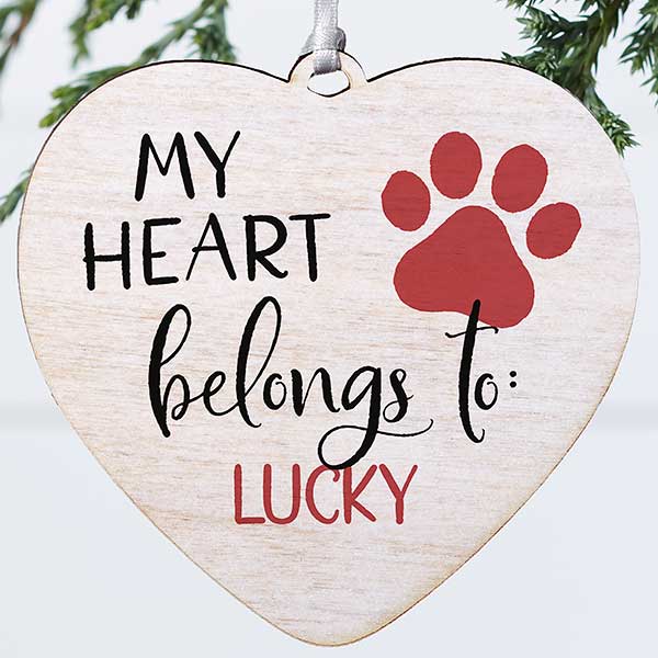 My Heart Belongs To Personalized Pet Heart Ornaments - 28386