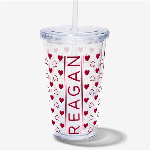 Sweet Hearts Personalized Insulated Acrylic Tumblers for Kids - 28392
