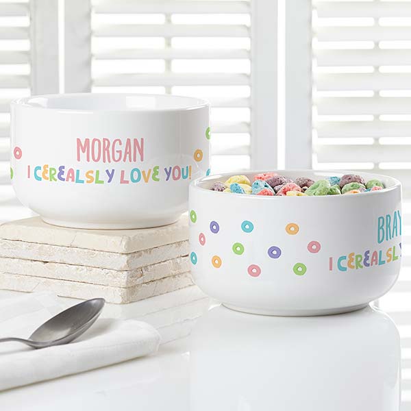 I Cerealsly Love You Personalized 14 oz. Kids Cereal Bowl