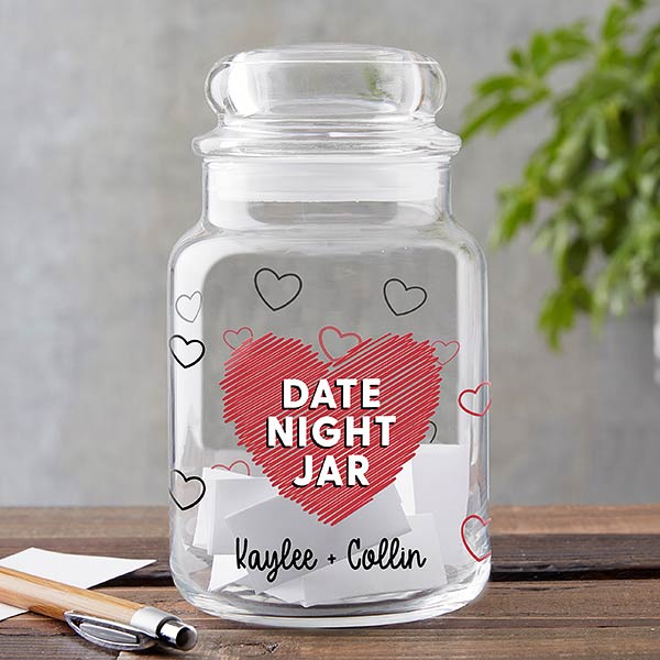 Date Night Personalized Glass Storage Jar - 28395