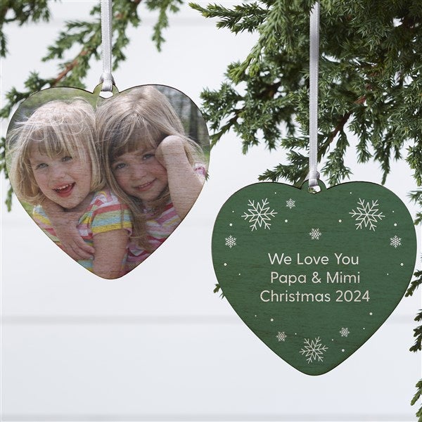 Photo Message Personalized Heart Ornaments - 28397