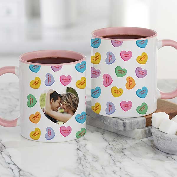 Conversation Hearts Personalized Valentine's Day Coffee Mugs - 28398