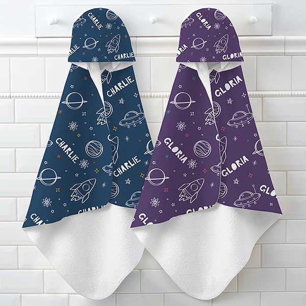 Space Personalized Baby Hooded Towels - 28427