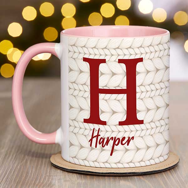 Christmas Sweater Monogram Personalized Coffee Mug - 28440