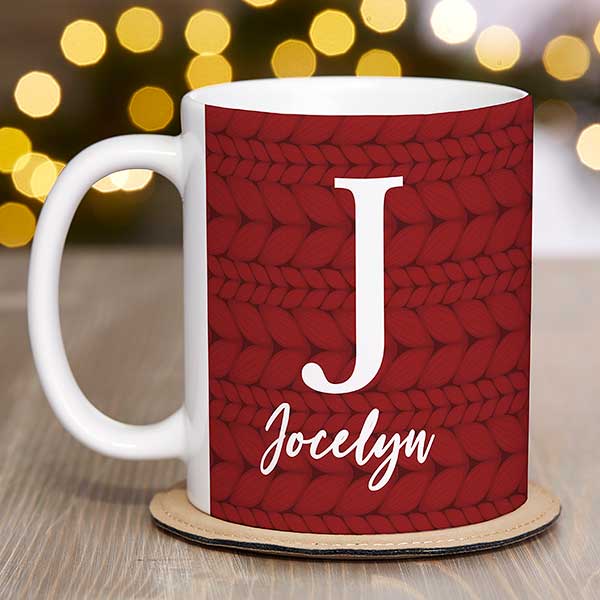 Christmas Sweater Monogram Personalized Coffee Mug - 28440